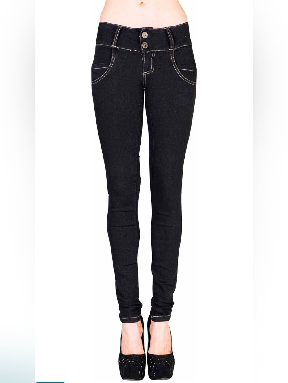 Virgin Only Women’s Black Skinny Jeans - Stretch High-Rise Size 3